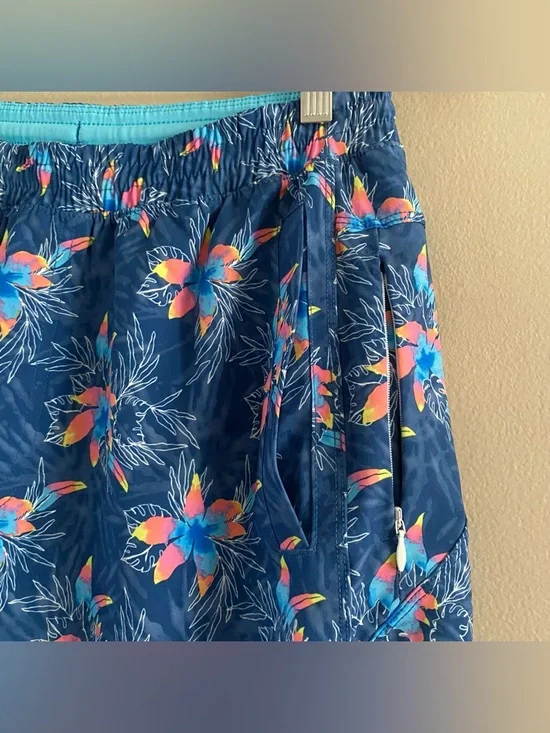 Birddogs Men’s Blue & Pink Floral Lined Gym Shorts 7” Athletic Pockets Sz LARGE - Picture 5 of 16